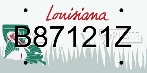 B87121Z Louisiana License Plate