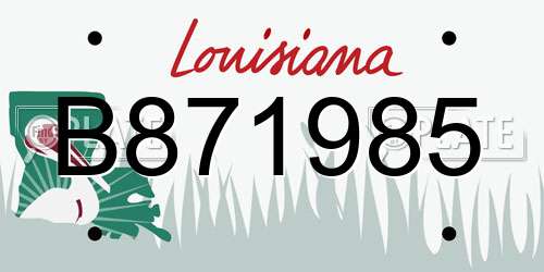 B871985 Louisiana License Plate