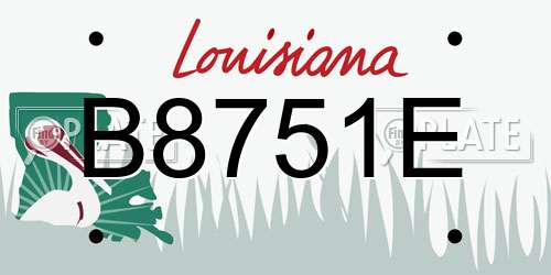 B8751E Louisiana License Plate