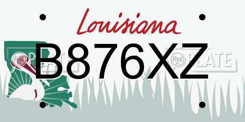 B876XZ Louisiana License Plate