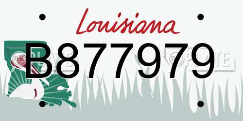 B877979 Louisiana License Plate