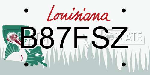 B87FSZ Louisiana License Plate