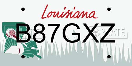 B87GXZ Louisiana License Plate