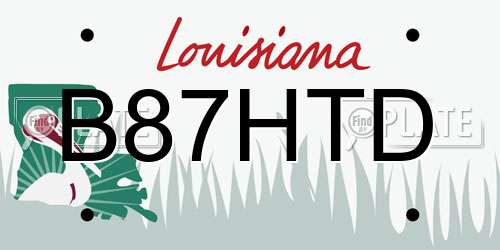 B87HTD Louisiana License Plate