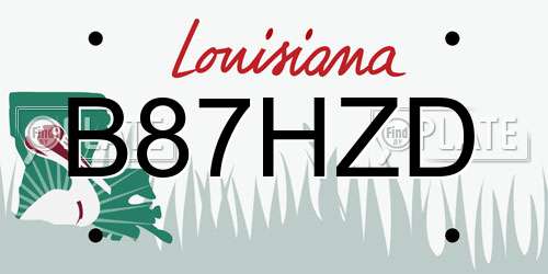B87HZD Louisiana License Plate