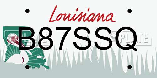 B87SSQ Louisiana License Plate