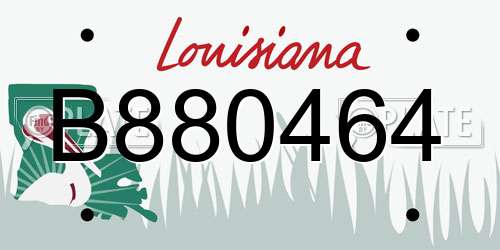 B880464 Louisiana License Plate