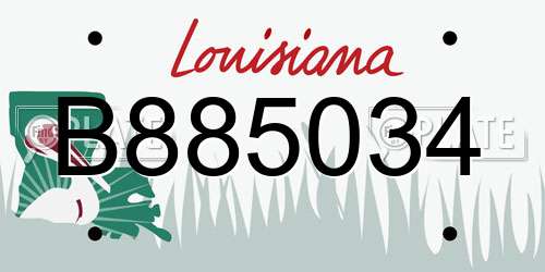 B885034 Louisiana License Plate