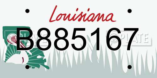 B885167 Louisiana License Plate