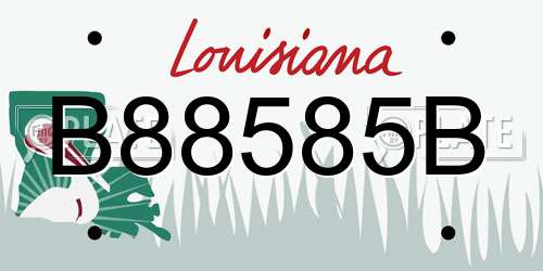 B88585B Louisiana License Plate