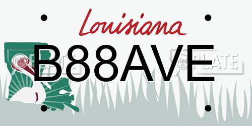 B88AVE Louisiana License Plate