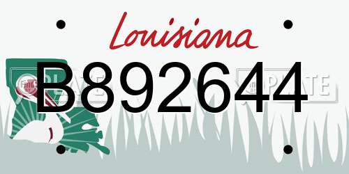 B892644 Louisiana License Plate