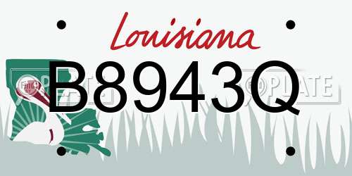 B8943Q Louisiana License Plate