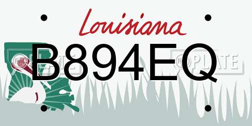 B894EQ Louisiana License Plate