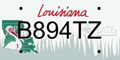 B894TZ Louisiana License Plate