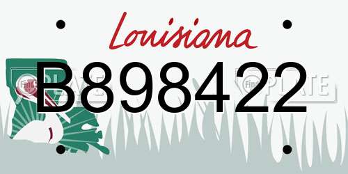 B898422 Louisiana License Plate