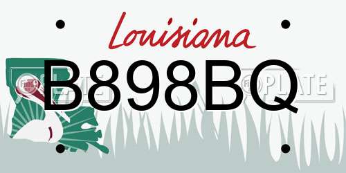 B898BQ Louisiana License Plate