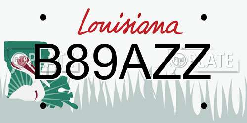 B89AZZ Louisiana License Plate