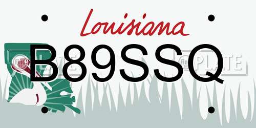 B89SSQ Louisiana License Plate