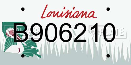 B906210 Louisiana License Plate