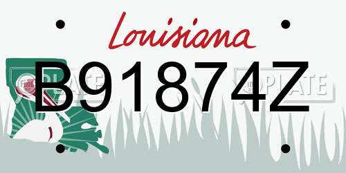 B91874Z Louisiana License Plate