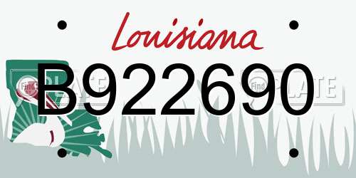 B922690 Louisiana License Plate