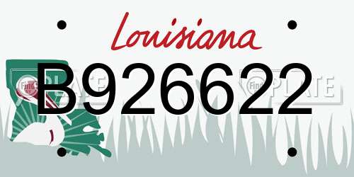 B926622 Louisiana License Plate