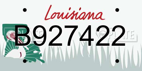 B927422 Louisiana License Plate