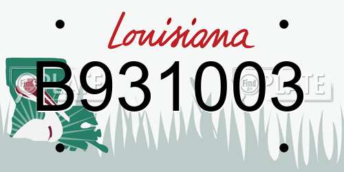 B931003 Louisiana License Plate