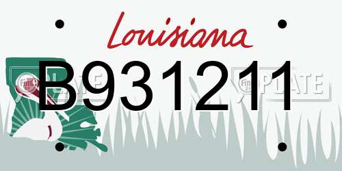 B931211 Louisiana License Plate