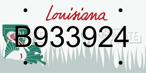 B933924 Louisiana License Plate
