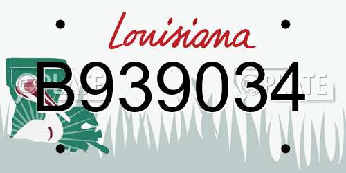 B939034 Louisiana License Plate