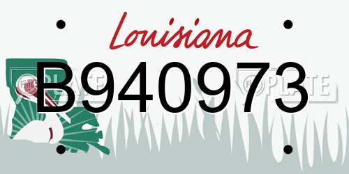 B940973 Louisiana License Plate