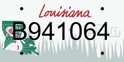 B941064 Louisiana License Plate