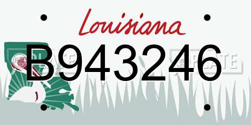 B943246 Louisiana License Plate