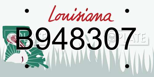 B948307 Louisiana License Plate