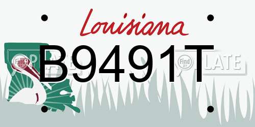B9491T Louisiana License Plate