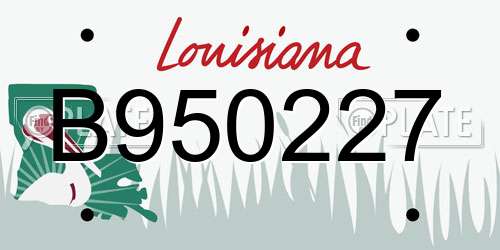 B950227 Louisiana License Plate