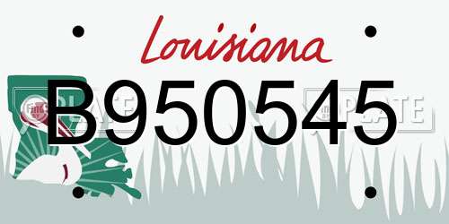 B950545 Louisiana License Plate