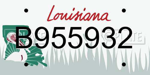 B955932 Louisiana License Plate