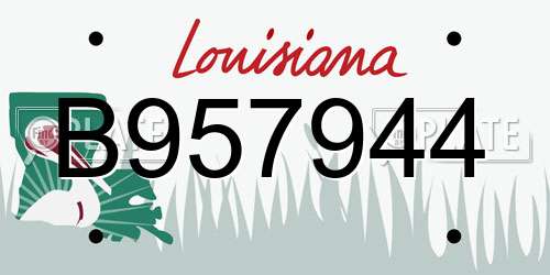 B957944 Louisiana License Plate