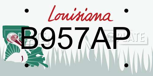 B957AP Louisiana License Plate