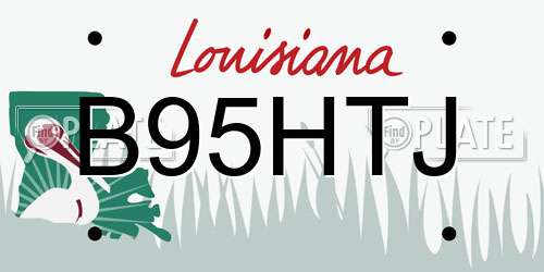 B95HTJ Louisiana License Plate