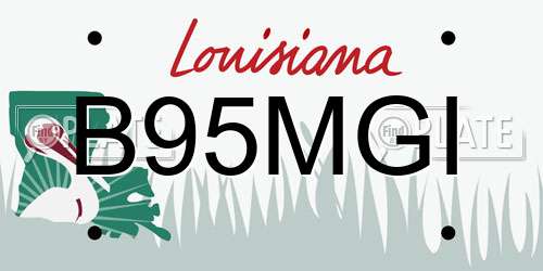 B95MGI Louisiana License Plate