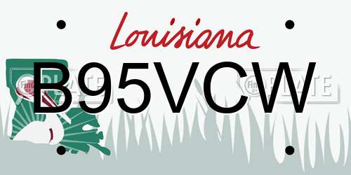 B95VCW Louisiana License Plate