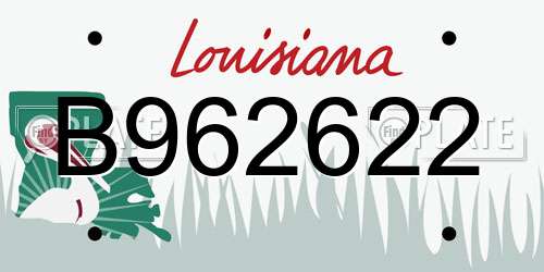 B962622 Louisiana License Plate