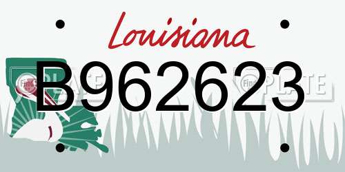 B962623 Louisiana License Plate