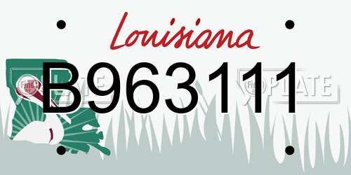 B963111 Louisiana License Plate