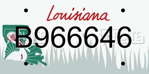 B966646 Louisiana License Plate
