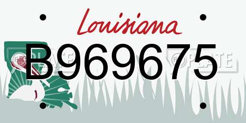 B969675 Louisiana License Plate